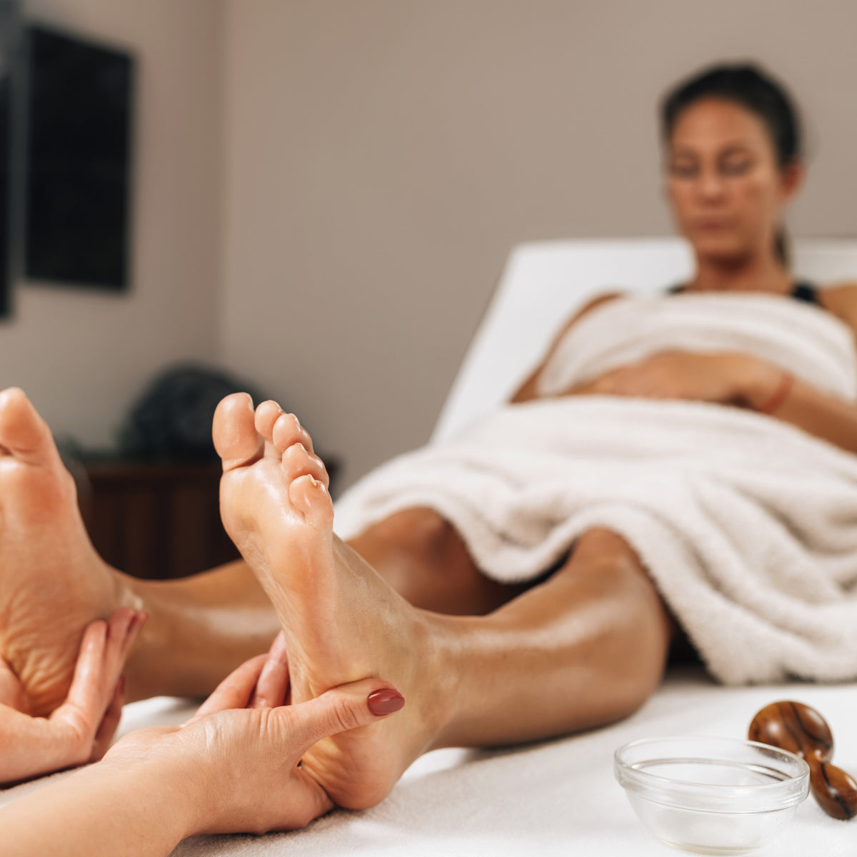 Foot reflexology treatment